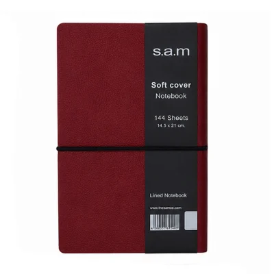 دفتر 144 برگ خط دار اروپایی جلد چرم سام SAM